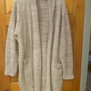 BAREFOOT DREAMS CozyChic Cali Cardi with Pockets - 2X - Heathered Vintage Rose